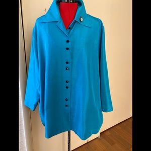 Turquoise 100% Silk Jacket